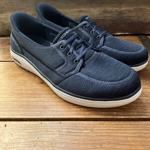 Skechers ArchFit Slip-Ins Hands Free Navy Blue Women's Sz 7.5 Wide 138607W